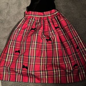 Plaid Red Skirt with Black Accents